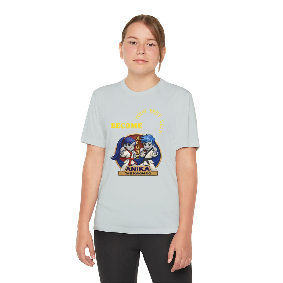 Miniature : Model wearing Anika Tae Kwon Do graphic tee