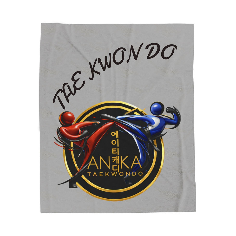 ANIKA Taekwondo gold emblem with martial arts figures