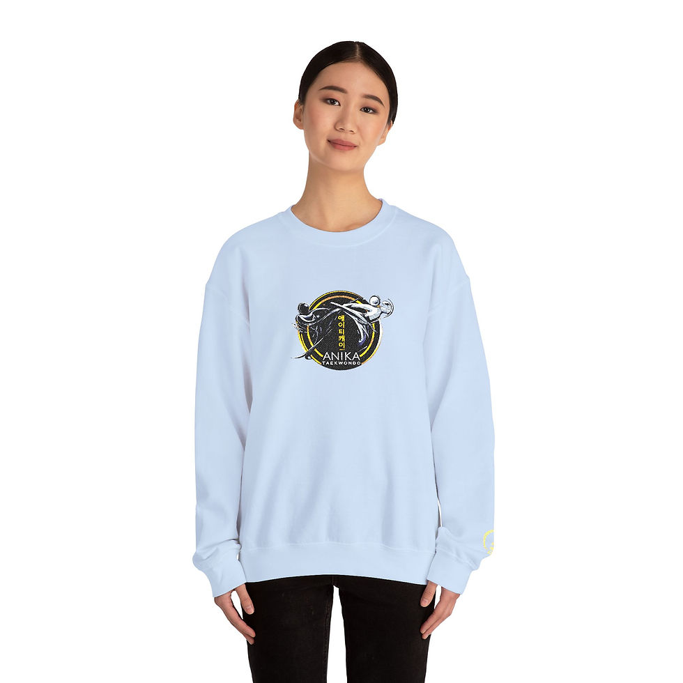 Thumbnail: Crewneck Sweatshirt — '1 Anica' Gold Badge Minimal Logo