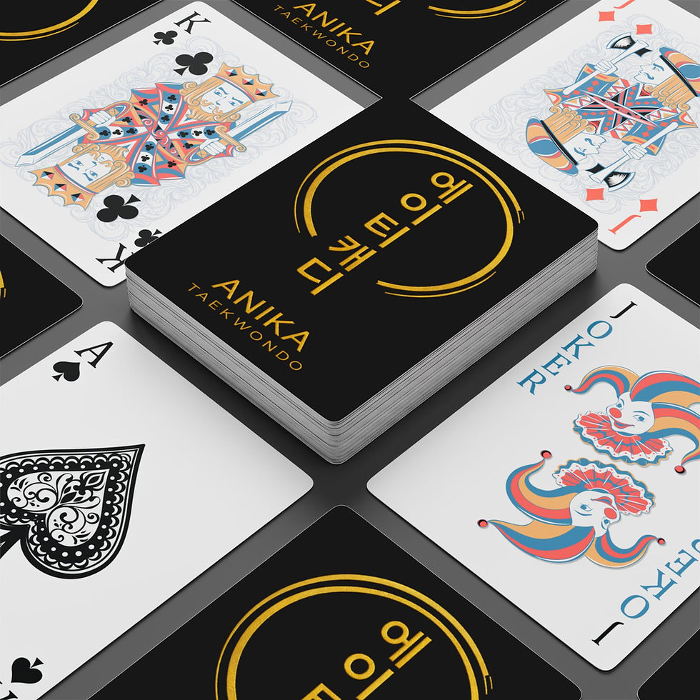 Thumbnail: Stack of Anika Taekwondo playing cards with Aces and Jokers