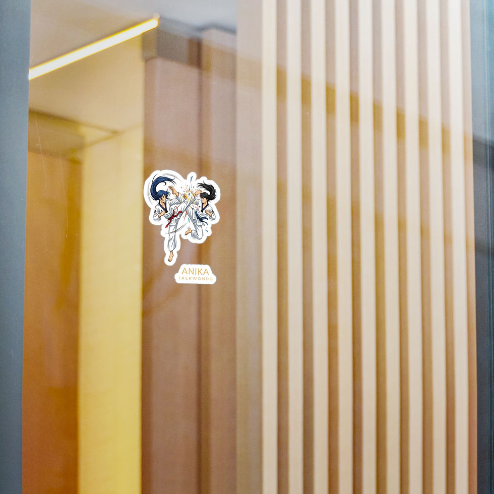 Miniature : Taekwondo Fighters Kiss-Cut Vinyl Decals — 'Anika Taekwondo' Sticker