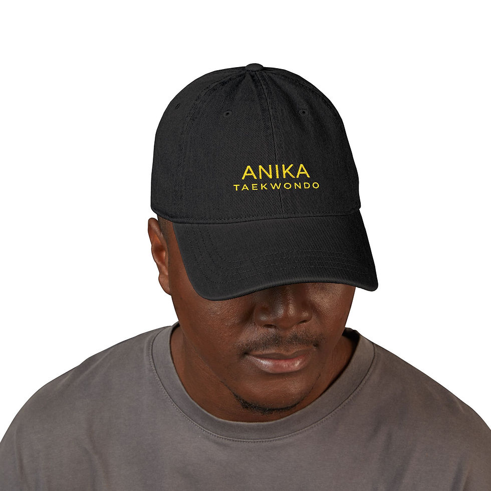 Miniature : Black cap with ANIKA TAEKWONDO text