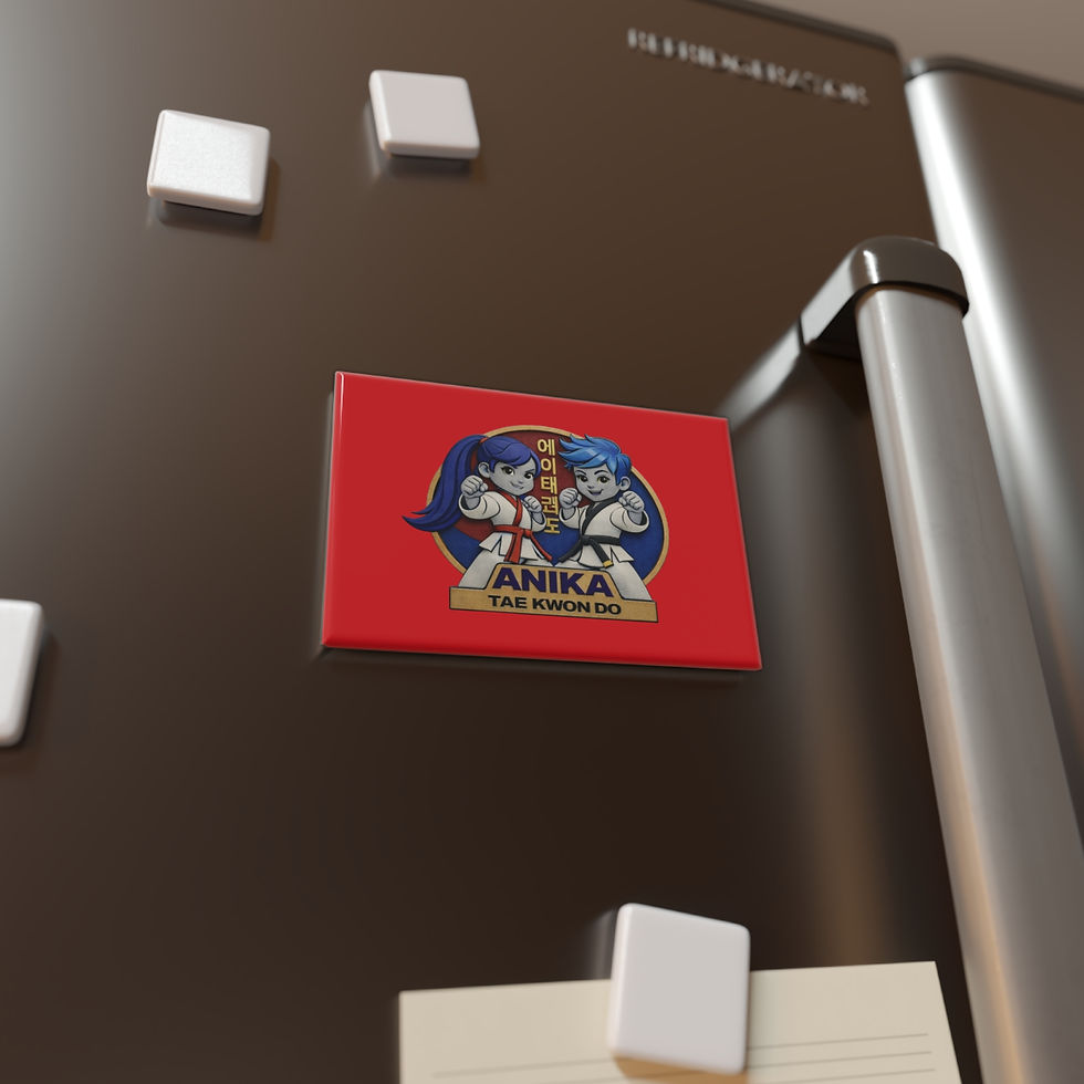Miniature : Red magnet on refrigerator with ANIKA Samurai logo