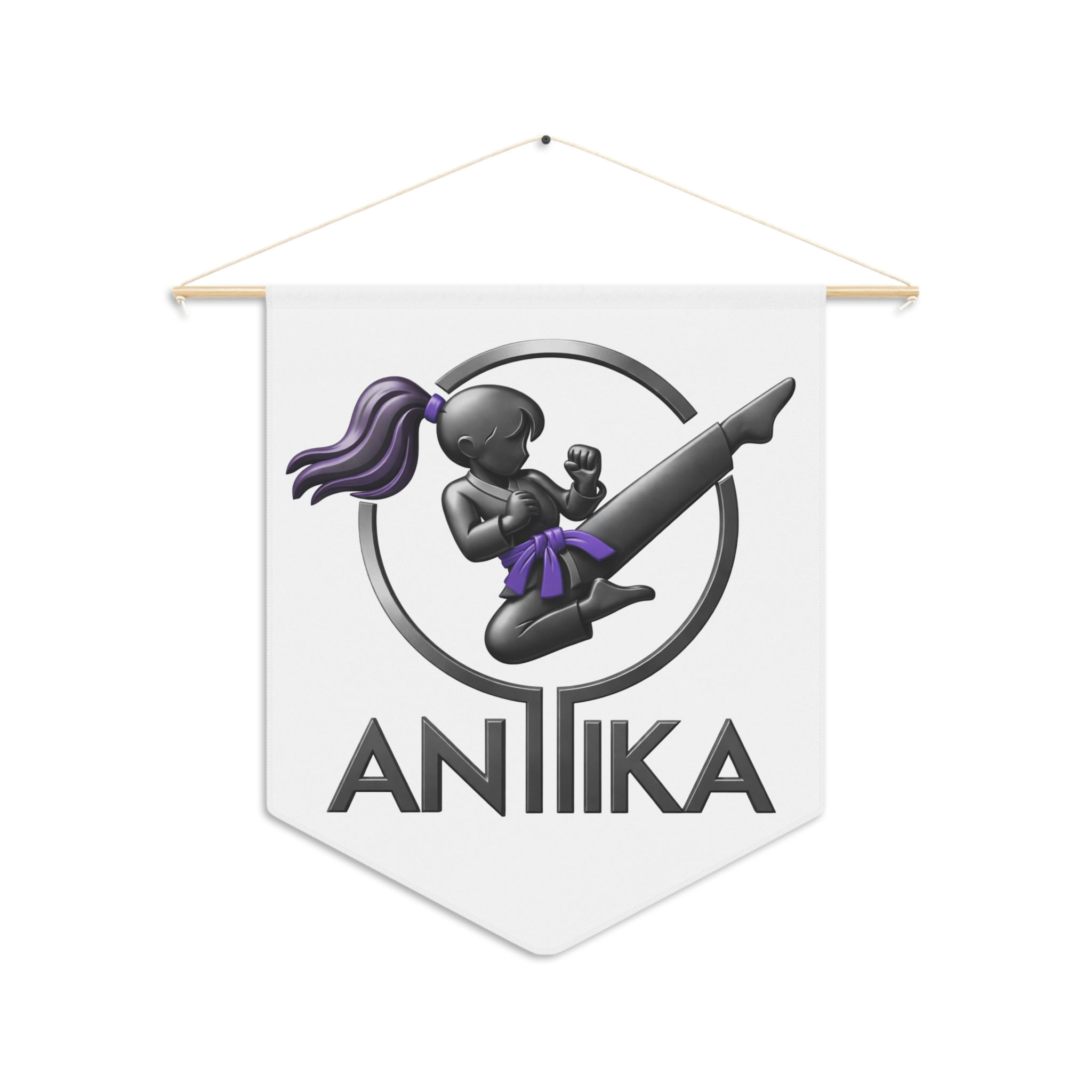 Karate Girl Pennant — Personalized Martial Arts Wall Banner (Annika Design)