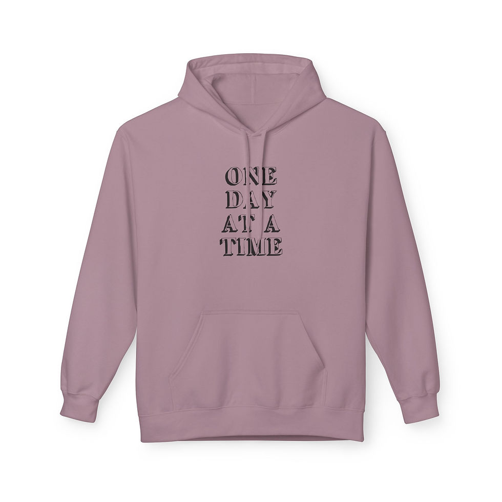 Miniature : Dusty rose hoodie with ONE DAY AT A TIME text