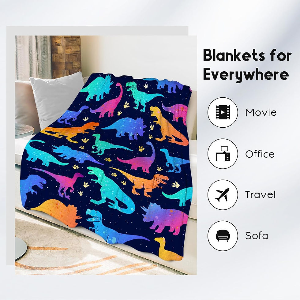 Thumbnail: Dinosaur blanket with text 'Blankets for Everywhere'