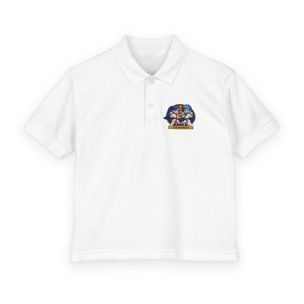 Miniature : White polo shirt with two stylized animal heads