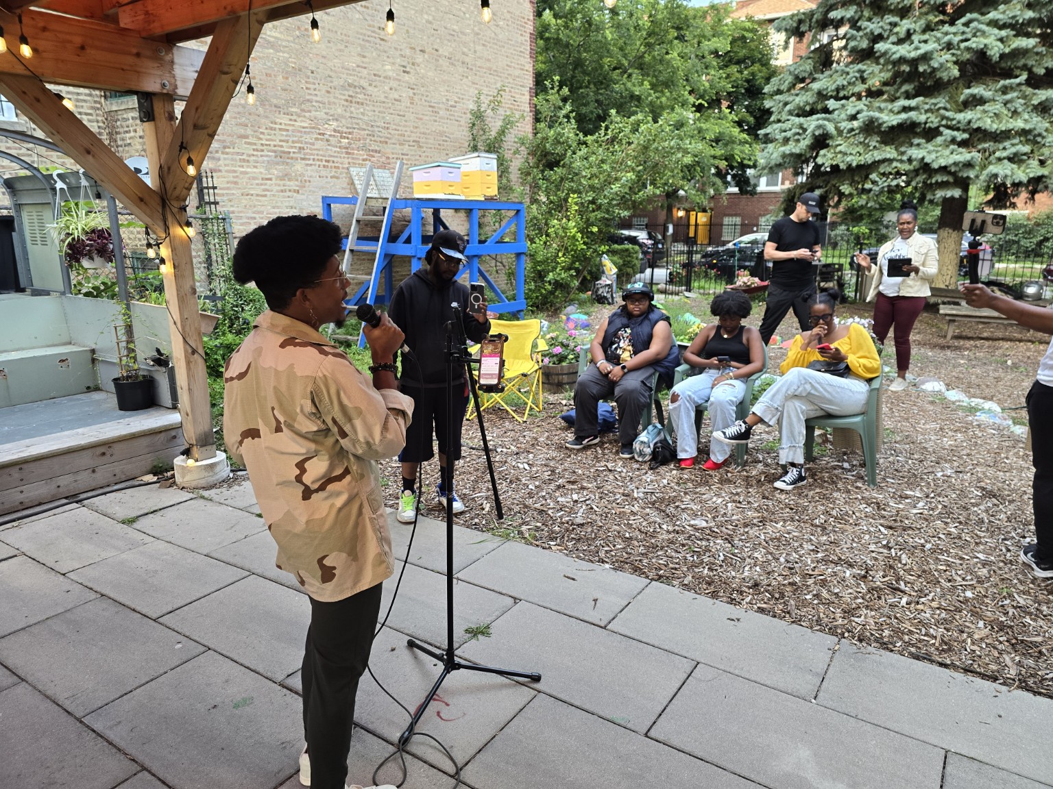 An outdoor community gathering