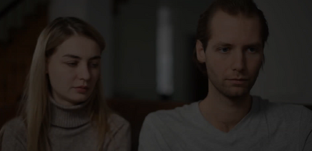 Woman and man being sad