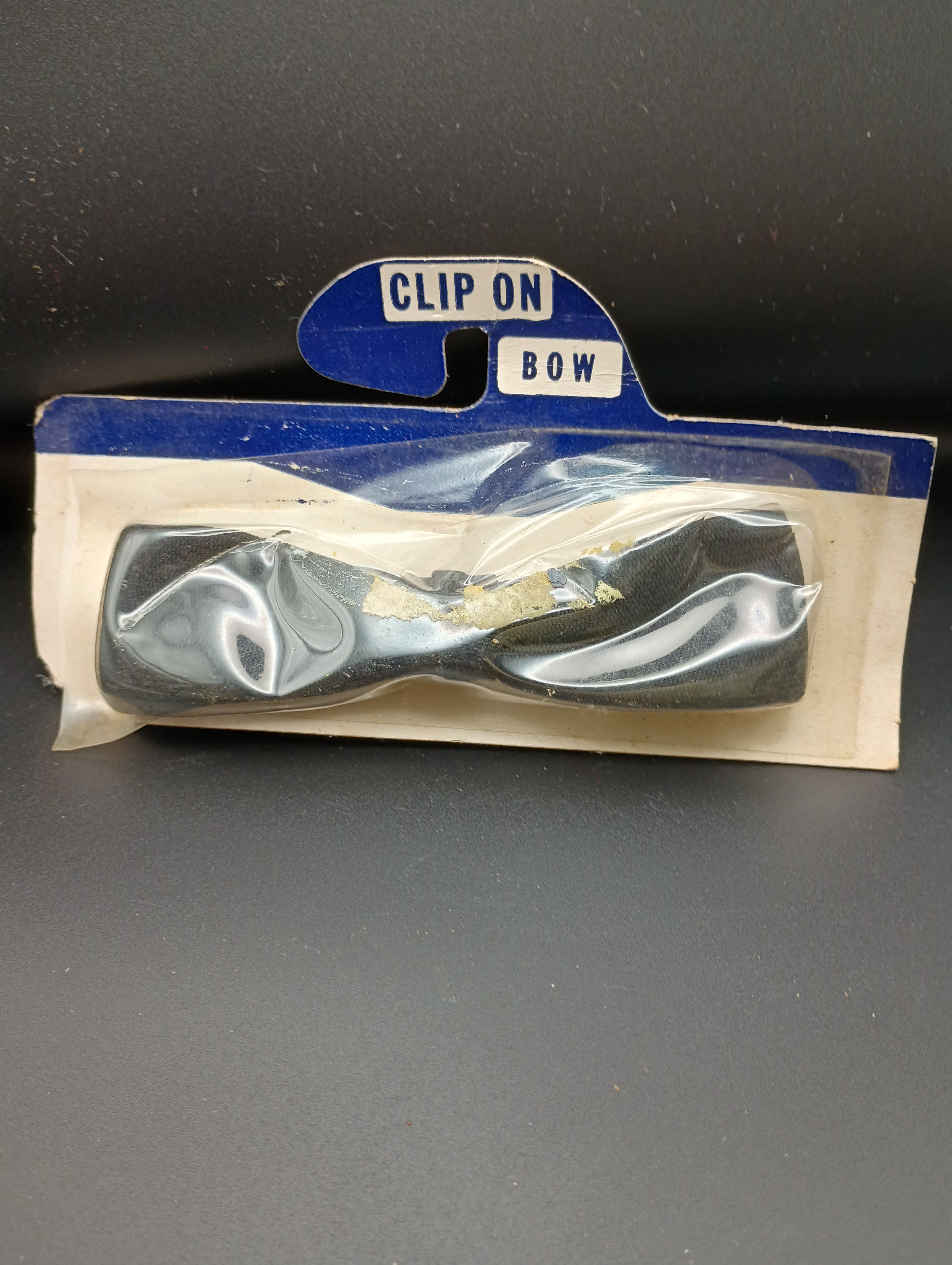 Vintage Child's Clip-On Bowtie - Black (4 1/2")