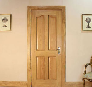 Light wooden door in living room