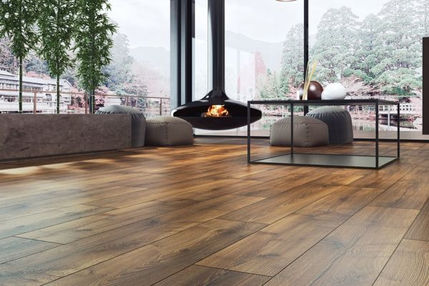 Dark wood effect laminate flooring