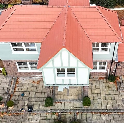 Drone view of roof