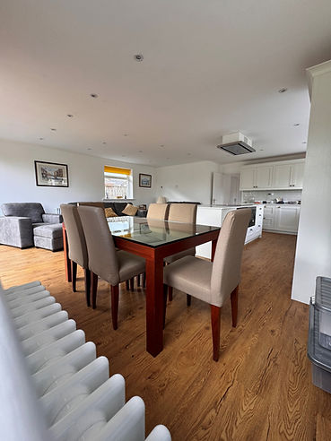 newly renovated open kitchen and dining area