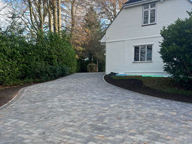 Grey driveway paving