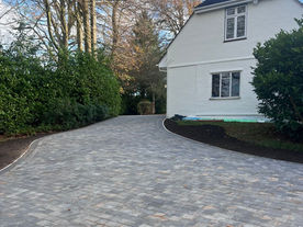 Grey driveway paving