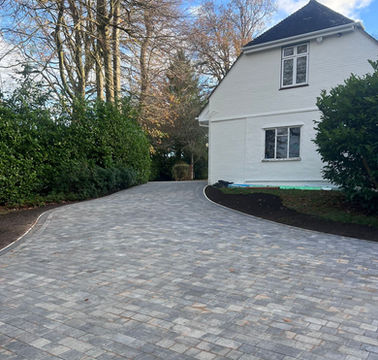 Grey driveway paving
