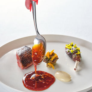 Meat dishes from tasting menu