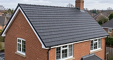 Newly installed pitched roof on a traditional Midlands house.