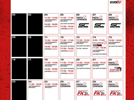 Calendario de agosto en Autódromo de León