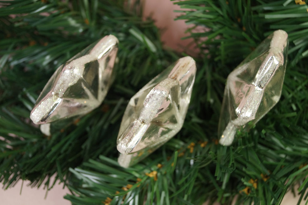 Miniaturbild: 3 Vintage Weihnachtssterne aus Glas  – ca. 8 cm hoch