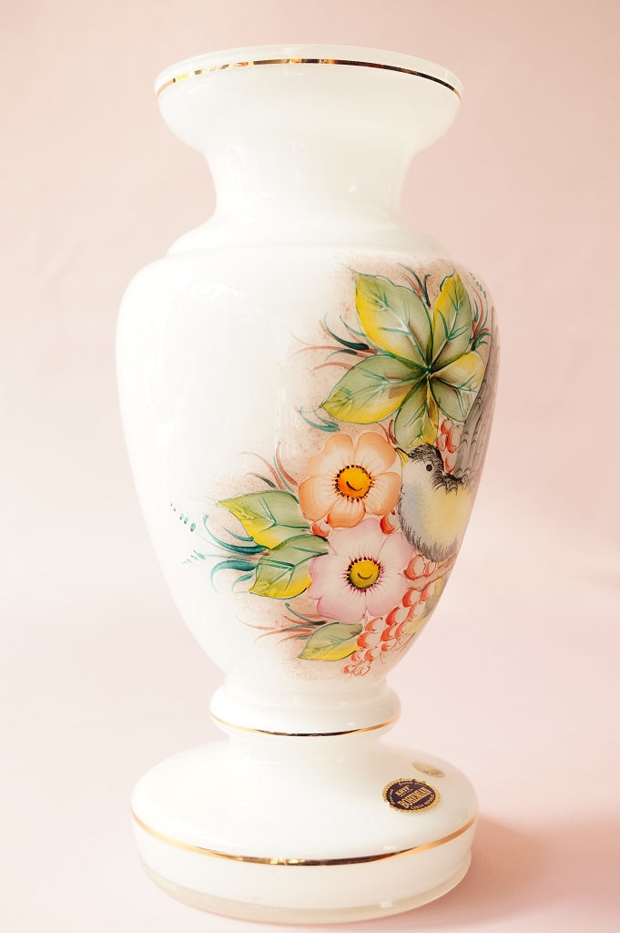 Miniaturbild: MID-CENTURY! ORIGINAL handbemalte KRYF BOHEMIAN Kristallglas
