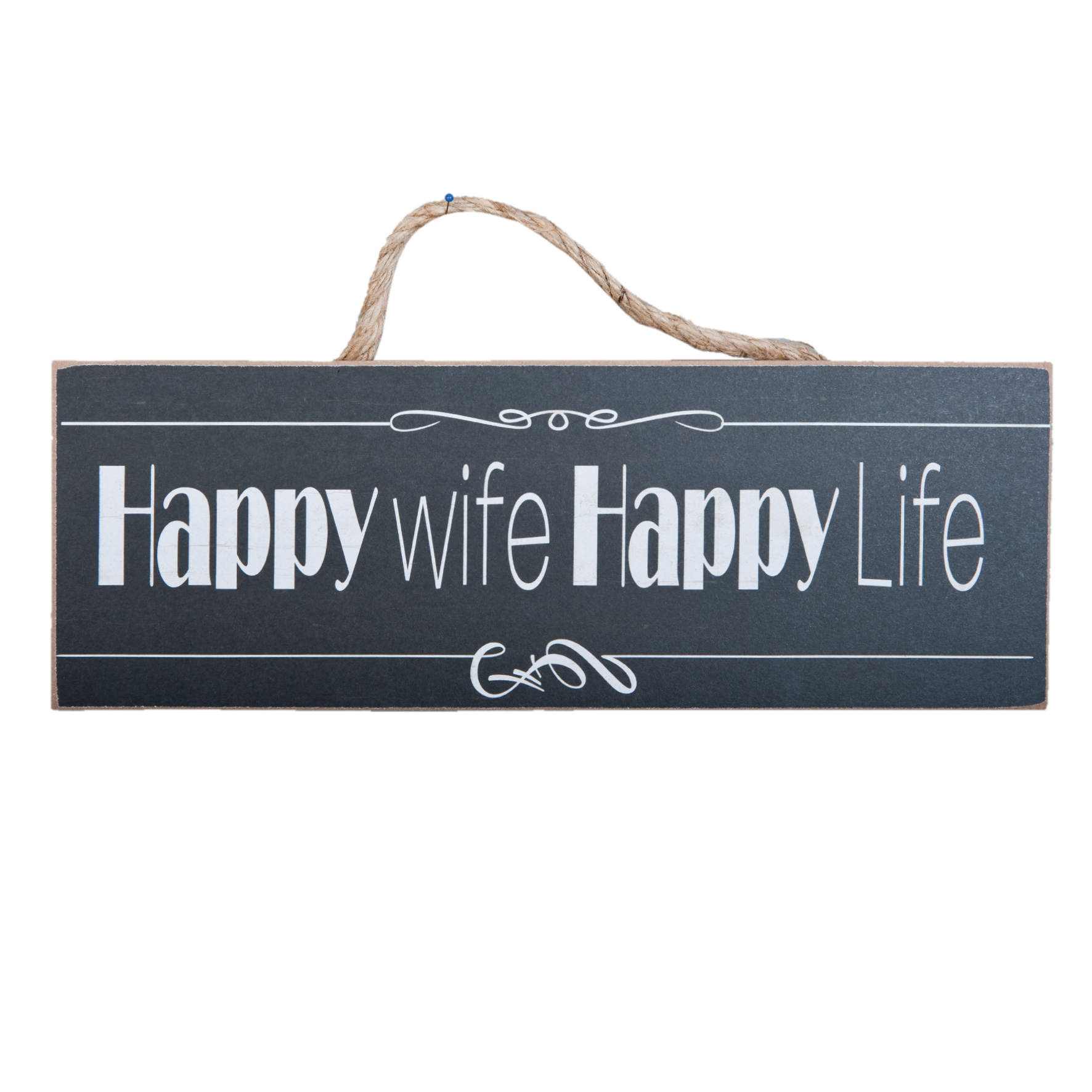 Happy Wife Happy Life – lustiges Schild 35 x 12 cm