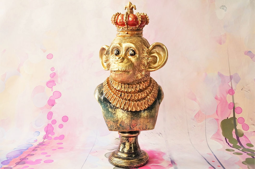 Miniaturbild: Exquisite, handbemalte Affenbüste – Höhe ca. 35 cm