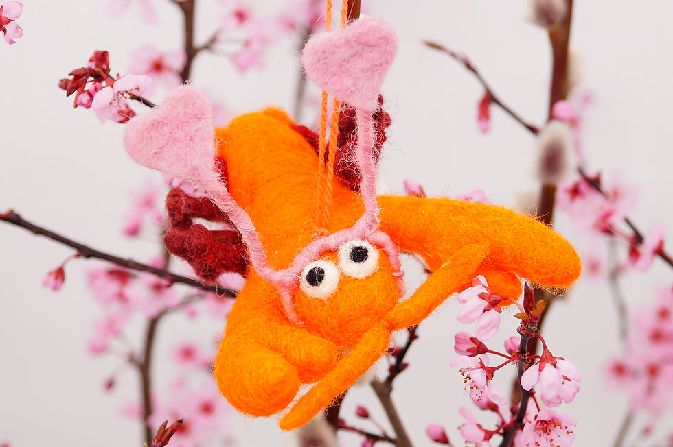 Miniaturbild: Handgefilzter Liebes-Hummer aus nachhaltiger Wolle