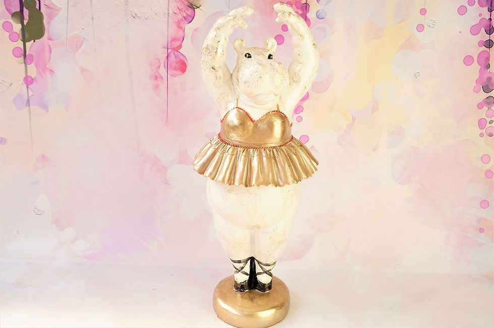 Miniaturbild: BESONDERS! Große, tanzende Nilpferd-Ballerina aus Kunstharz – Höhe ca. 46 cm!