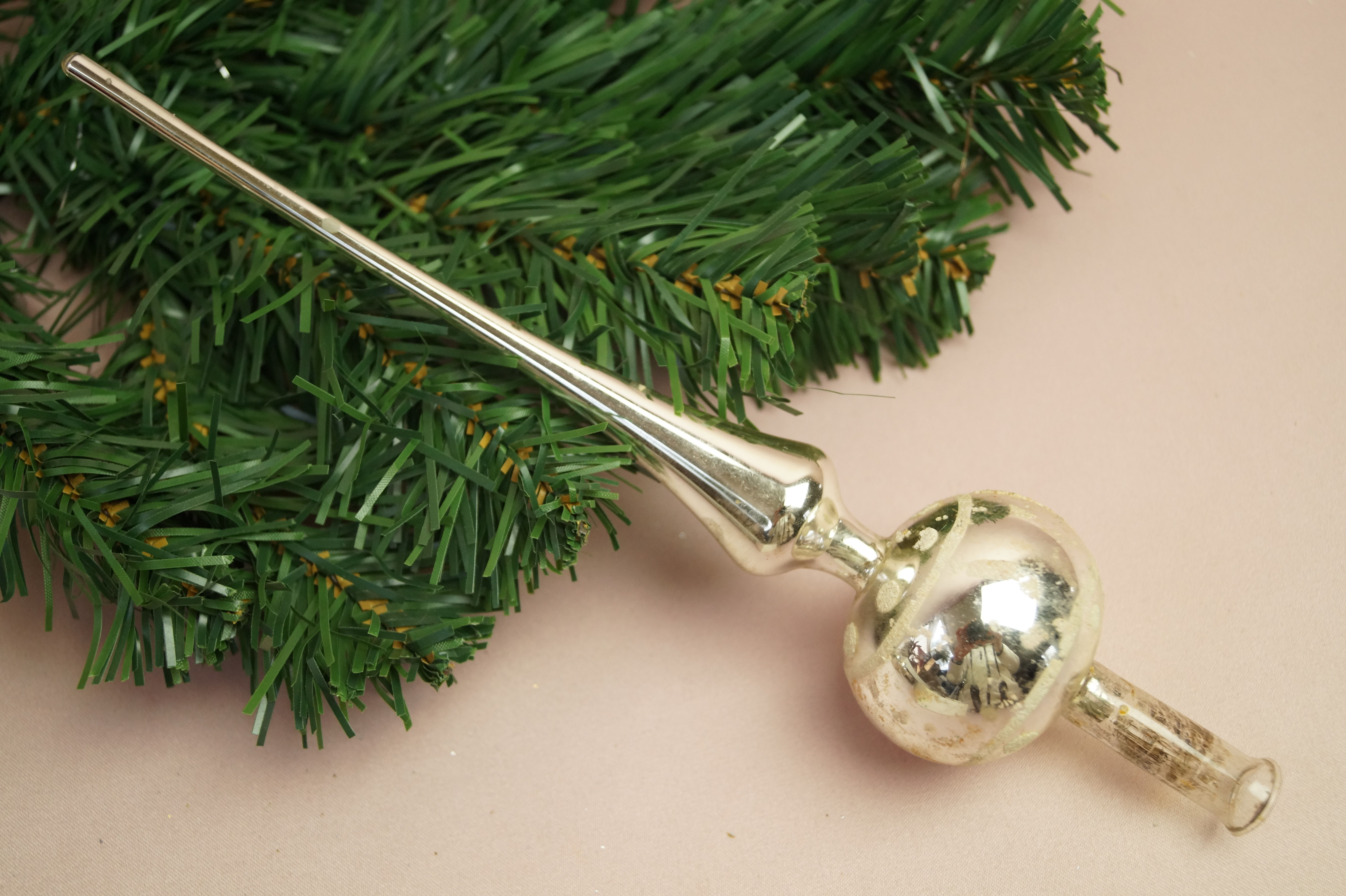 Originale, alte Vintage Christbaumspitze – Höhe 25,5 cm