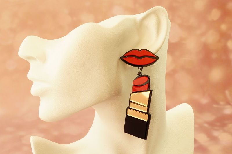 Statement-Ohrring aus angesagtem Acryl – ca. 8,4 cm lang