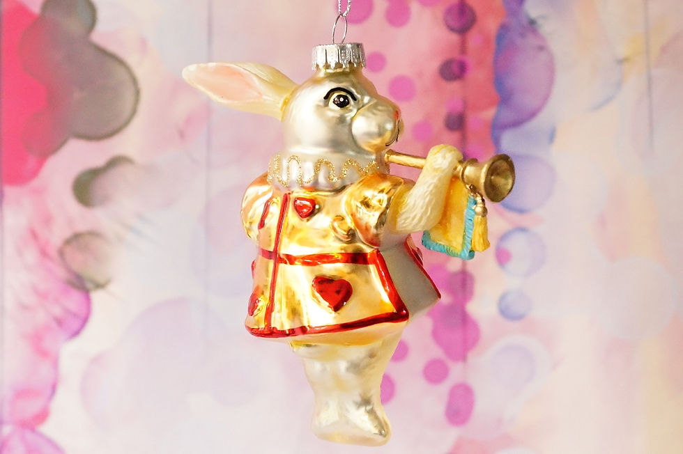 Miniaturbild: Wunderland Hase– mundgeblasener und handbemalter Christbaumschmuck