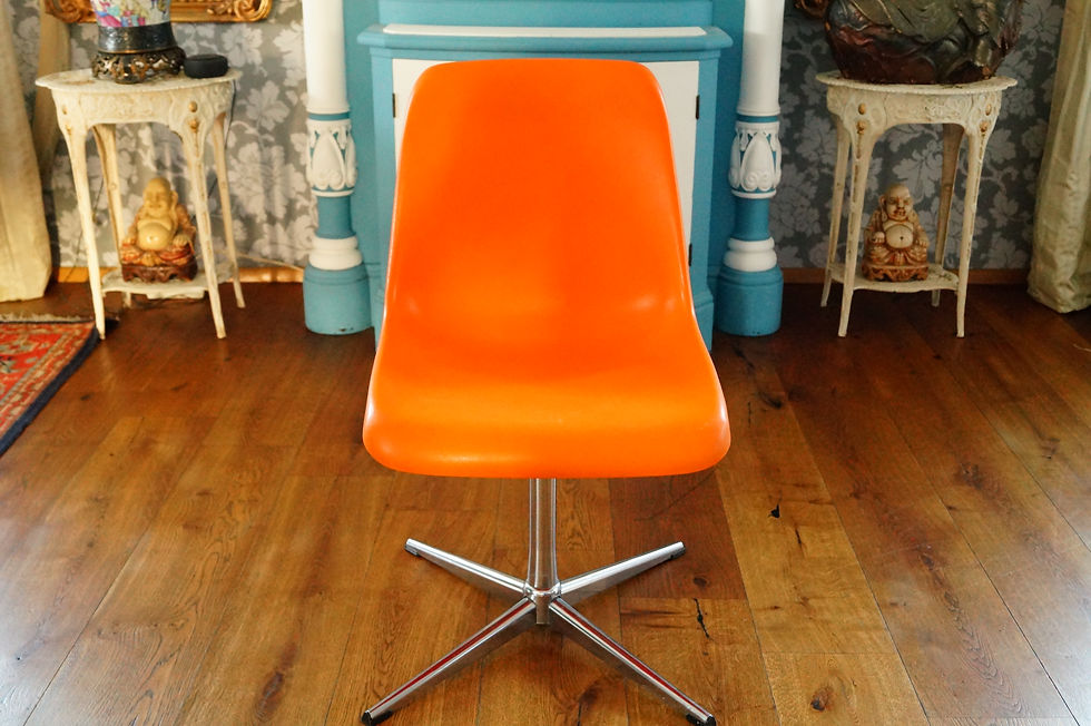 Miniaturbild: Vintage-Hartschalen-Drehstuhl von 1970 im lebhaften Orange