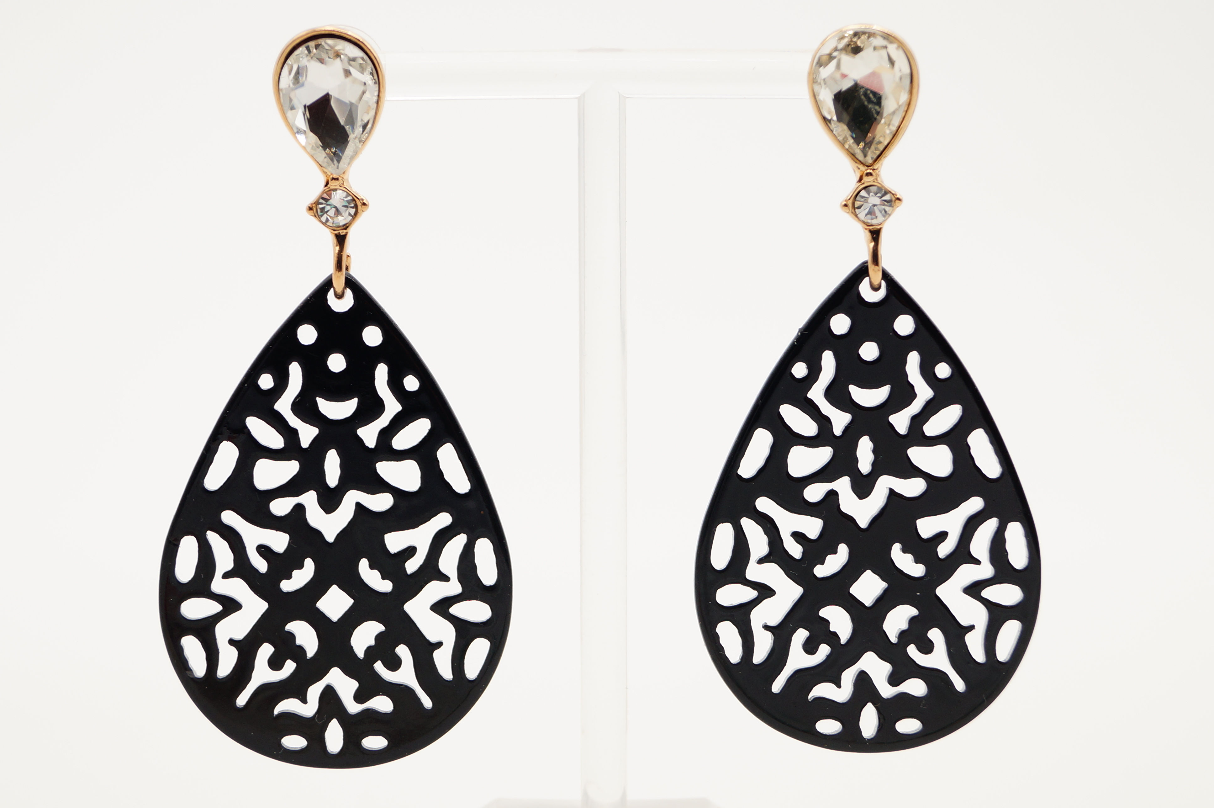 Elegante Ornament-Ohrringe aus leichtem Acryl