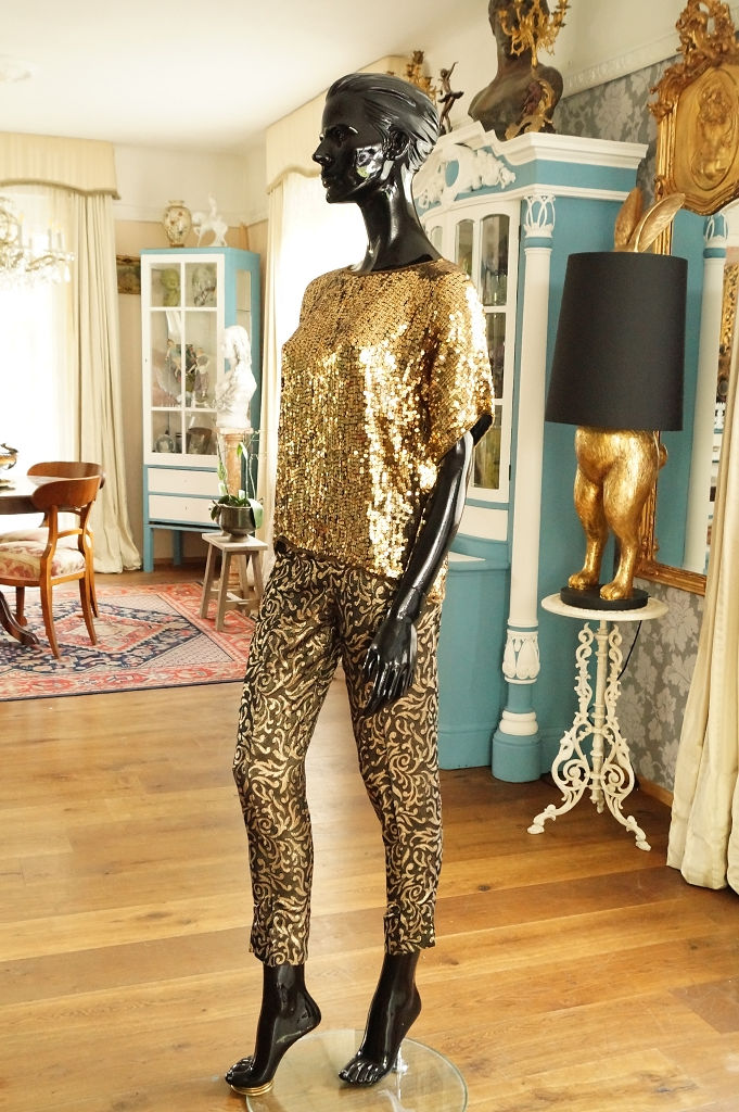 Miniaturbild: SELTEN - Original 60er Jahre Hose mit Gold-Lurex-Fäden