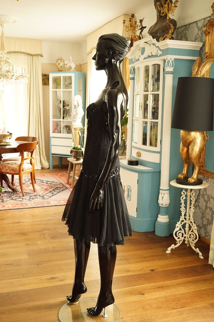 Miniaturbild: Cocktailkleid, original aus den 80ern „Georgede Paris“ - Spitze, Pailletten