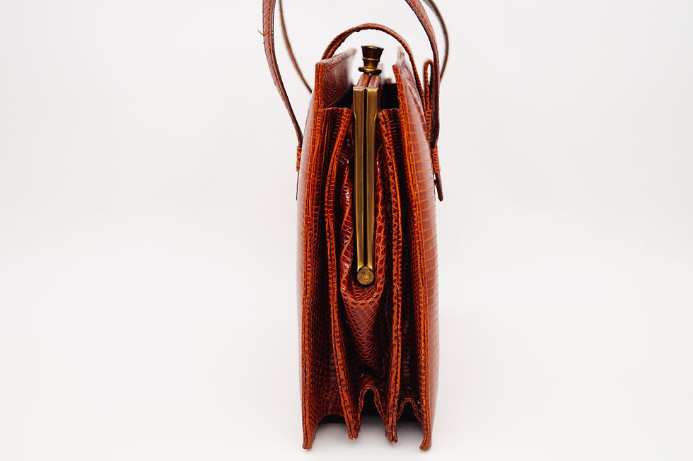 Miniaturbild: Gediegene Vintage Schlangenleder Tasche
