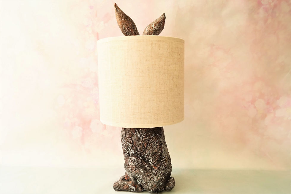Miniaturbild: Besondere Tischlampe in Form eines Hasen - natur -  Höhe ca.: 45 cm