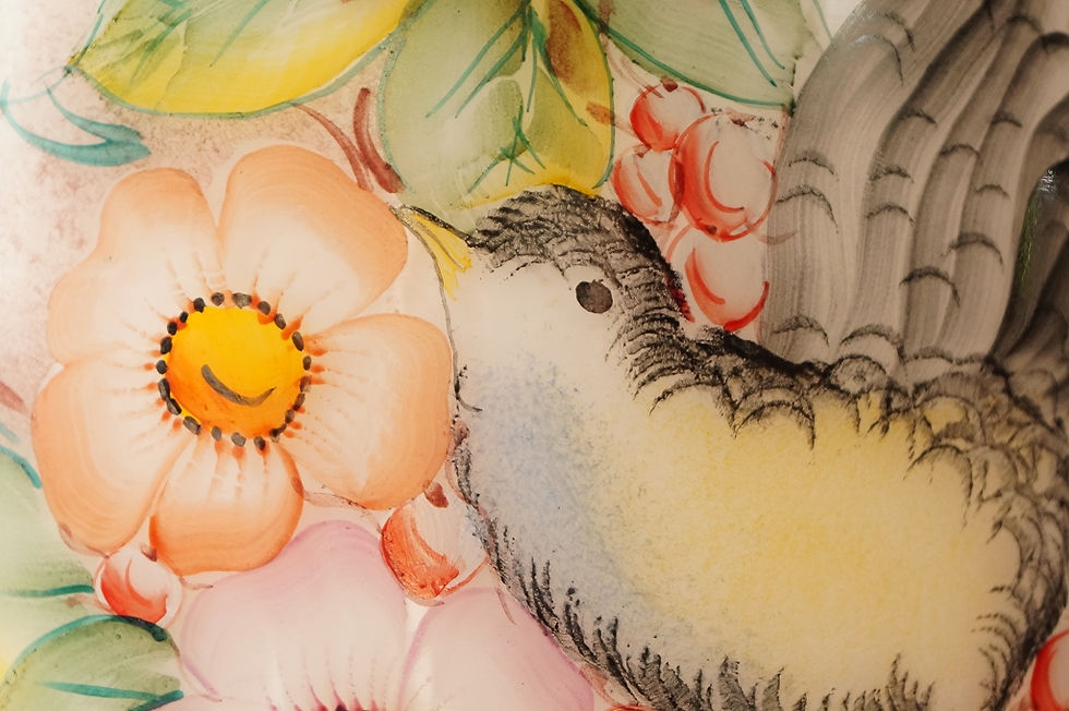 Miniaturbild: MID-CENTURY! ORIGINAL handbemalte KRYF BOHEMIAN Kristallglas