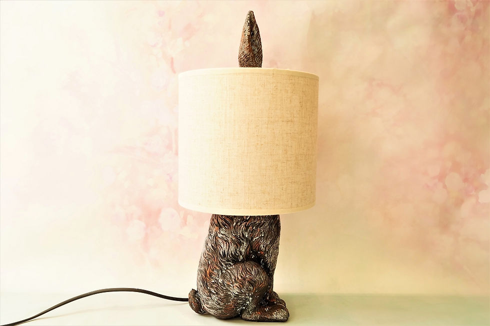 Miniaturbild: Besondere Tischlampe in Form eines Hasen - natur -  Höhe ca.: 45 cm
