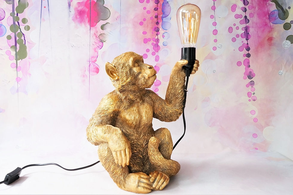 Miniaturbild: Exquisite und außergewöhnliche Affenlampe – Höhe ca. 32 cm