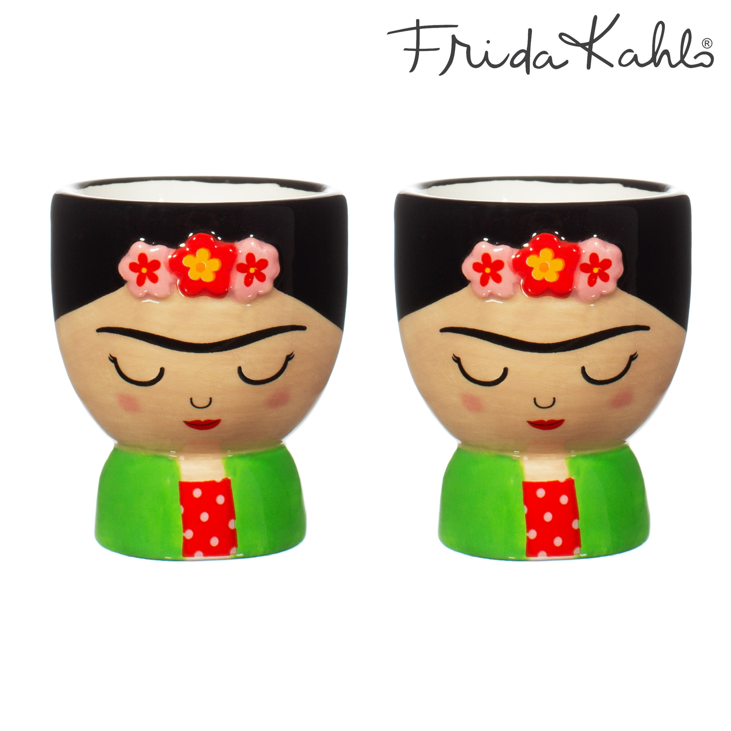 2er SET EIERBECHER aus Steingut - Frida Kahlo, das Original
