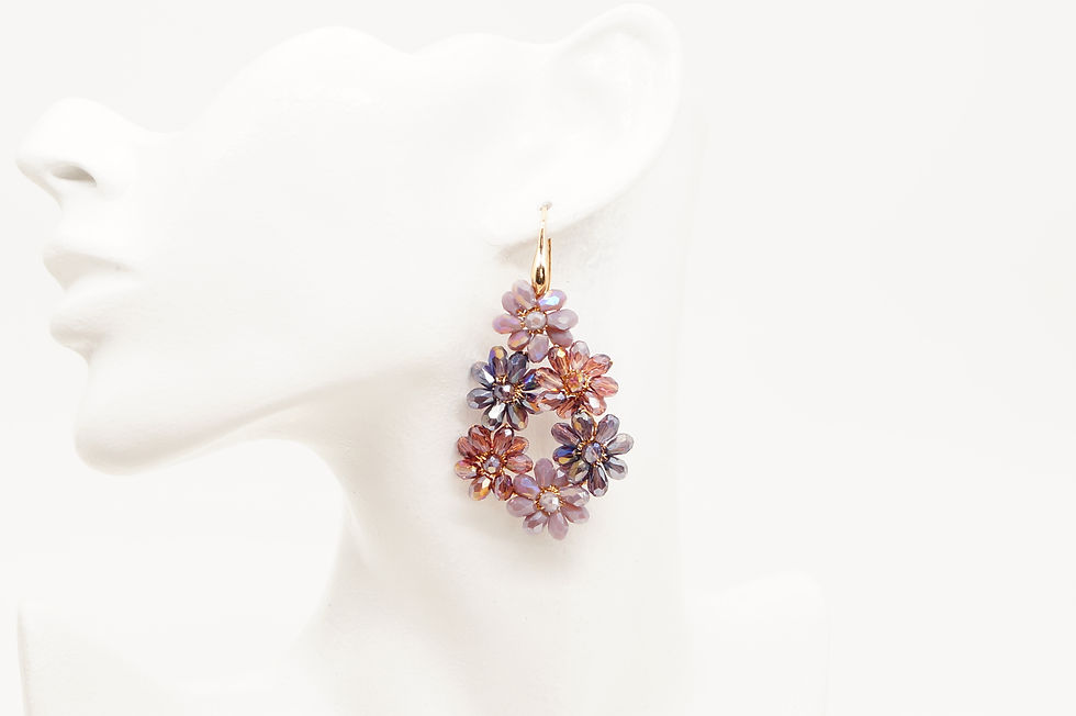 Miniaturbild: Handgemachte, elegante Ohrringe aus Perlen