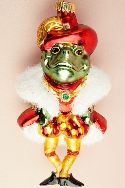 Froschkönig – mundgeblasener und handbemalter Christbaumschmuck