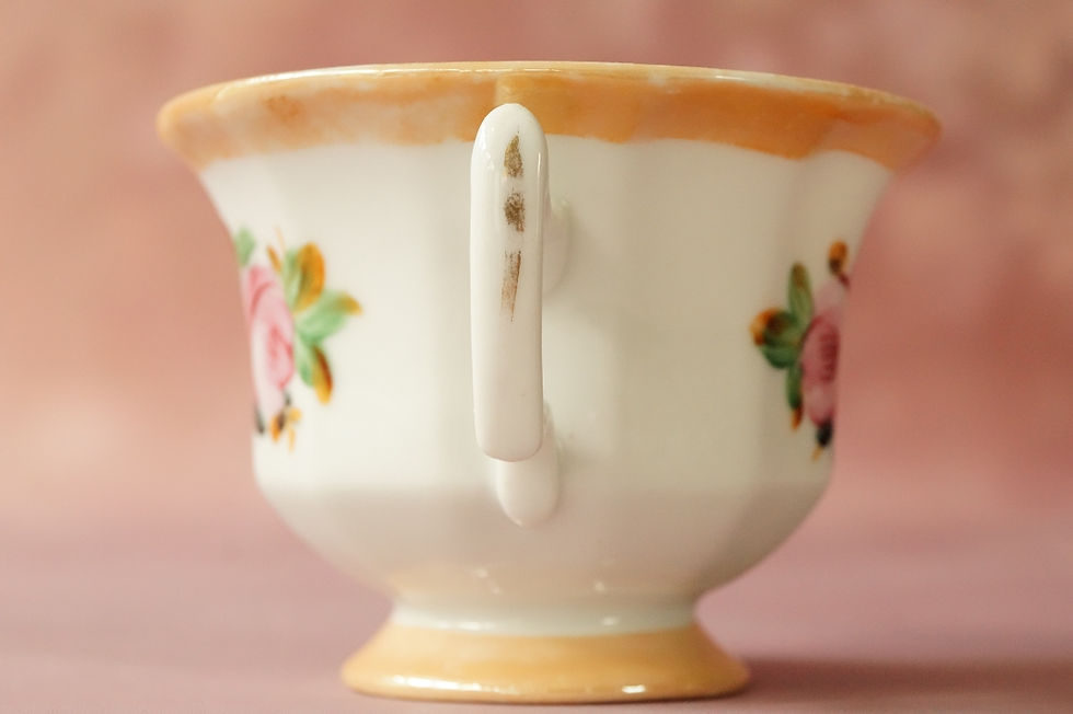 Miniaturbild: Biedermeier Tasse mit Spruch: „Wenig aber von Herzen!“