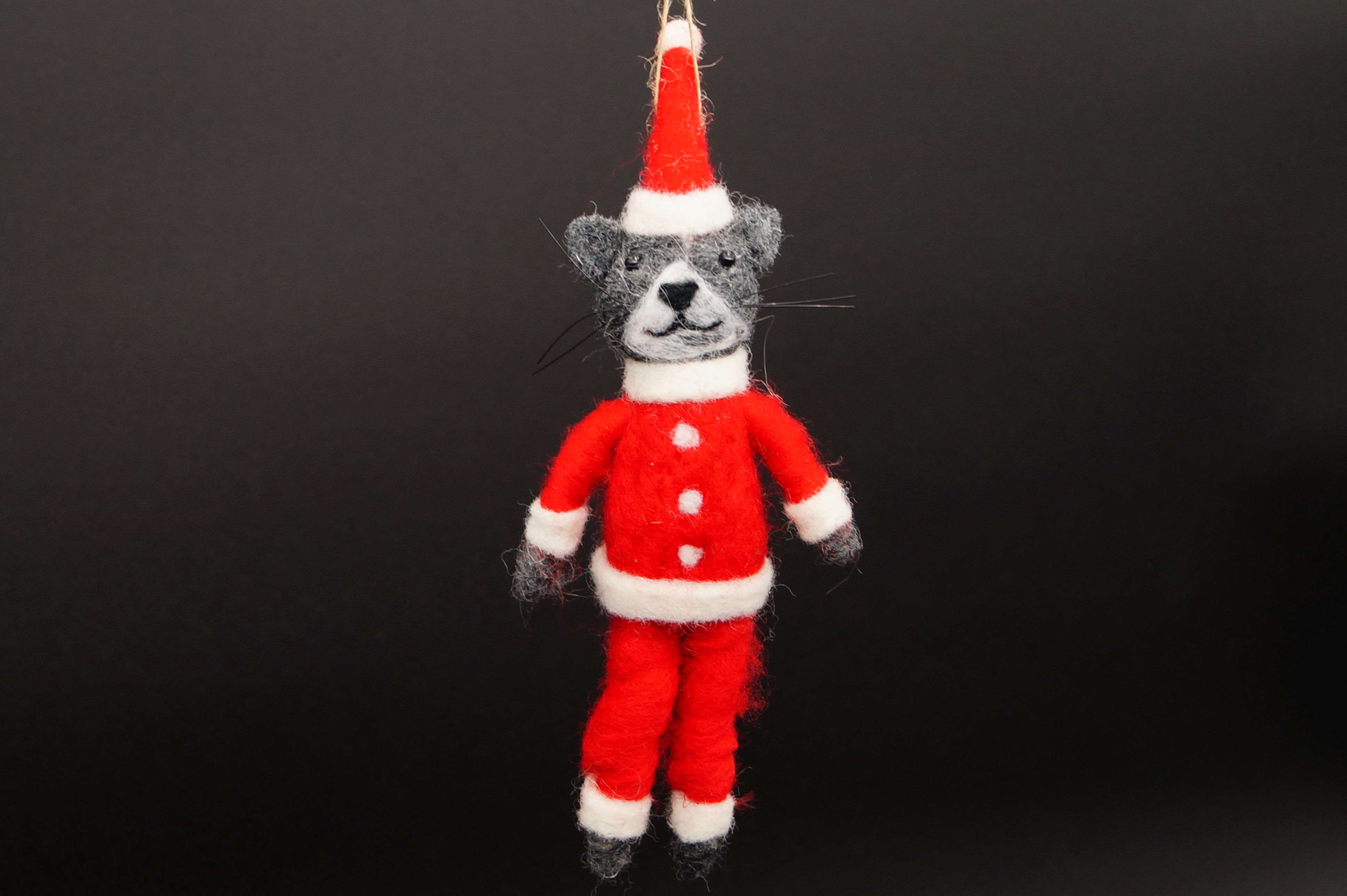 Mr. Santa Cat - gefilzter Christbaumschmuck