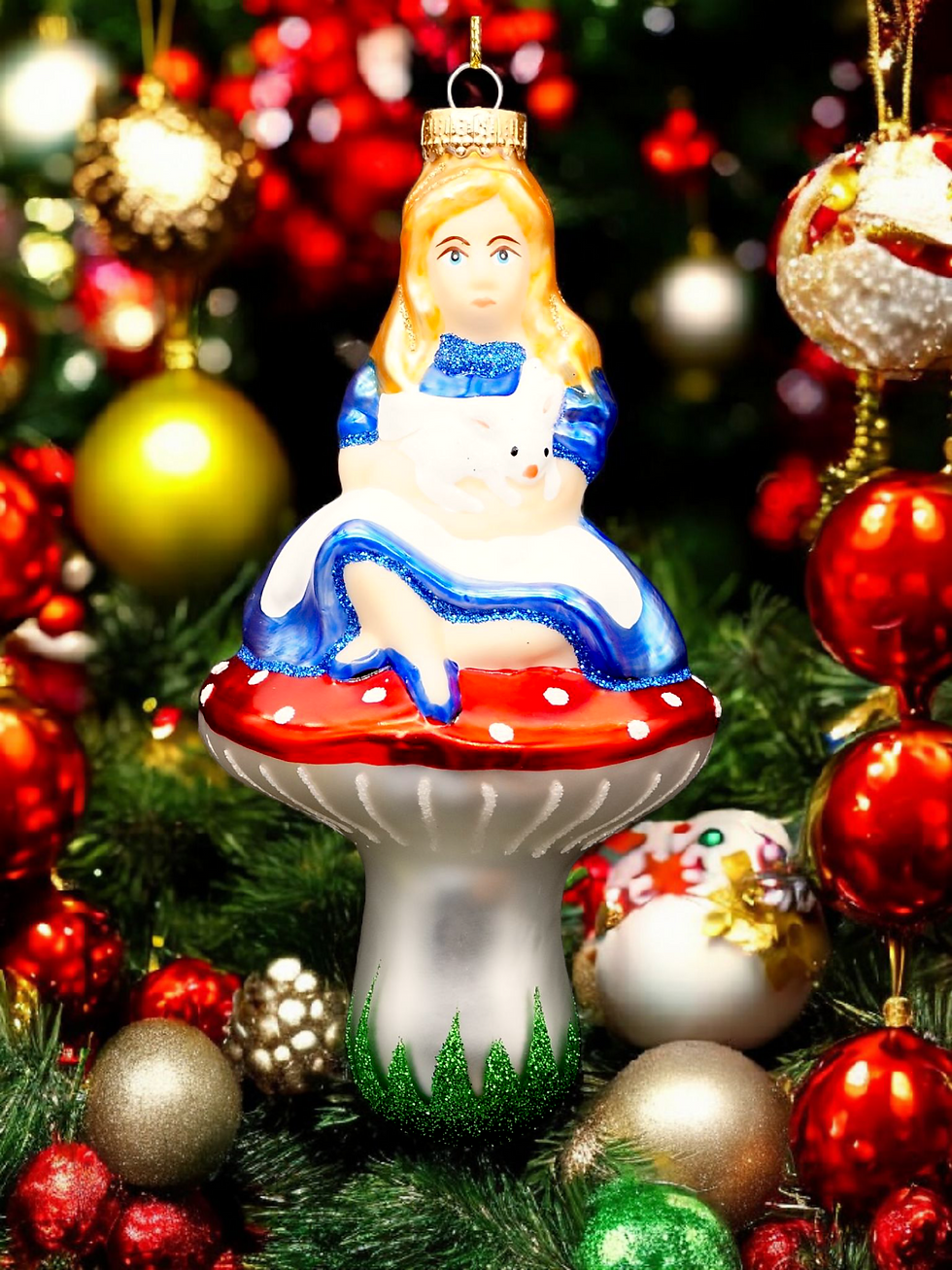 Alice im Wunderland - genialer Christbaumschmuck aus Lauscha