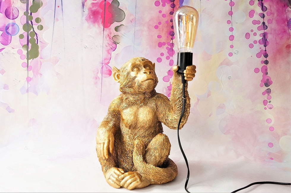 Miniaturbild: Exquisite und außergewöhnliche Affenlampe – Höhe ca. 32 cm