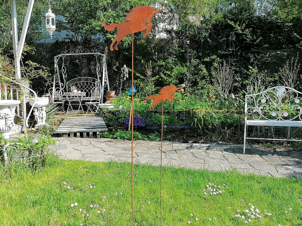 Miniaturbild: Gartenstecker aus Edelrost – kleines Einhorn – ca. 118 x 26 cm